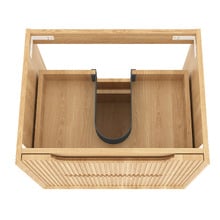 Byron Fluted 600mm Woodland Oak Wall Hung Single Vanity with Countertop